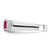 Sterling Silver Red Round with Pavé Sides Cubic Zirconia Ring, 3.1 mm - View 3