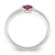 Sterling Silver Red Cubic Zirconia Heart Ring, 3 mm, 4.75 mm Top Length, 6.1 mm Top Width - View 2