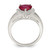 Sterling Silver Red Cubic Zirconia Heart Ring, 3 mm, 11.75 mm Top Length, 10.75 mm Top Width, Textured - View 2