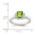 Sterling Silver Lime Green & White Cubic Zirconia Ring, 2 mm - View 3