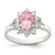 Sterling Silver Pink Oval Cubic Zirconia Cluster Ring, 2 mm