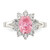 Sterling Silver Pink Oval Cubic Zirconia Cluster Ring, 2 mm - View 5