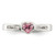Sterling Silver Pink Cubic Zirconia Heart Ring, 2 mm, 4.7 mm Top Length, 5.3 mm Top Width - View 5