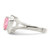 Sterling Silver Pink Cubic Zirconia Heart Ring, 2 mm, 12.25 mm Top Length, 12 mm Top Width, Textured - View 4