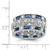 Sterling Silver Rhodium-Plated-Pltd Triple Band Blue/White/Clear Circle Center Ring, 4 mm - View 3