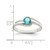 Sterling Silver Light Blue Round Bezel Cubic Zirconia Ring, 2 mm - View 4