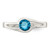 Sterling Silver Light Blue Round Bezel Cubic Zirconia Ring, 2 mm - View 5