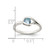 Sterling Silver Blue Glass Ring, 2 mm - View 4