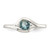 Sterling Silver Blue Glass Ring, 2 mm - View 5