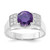 Sterling Silver Purple Round with Pavé Sides Cubic Zirconia Ring, 3.1 mm