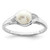 Sterling Silver Rhodium-Plated 0.01ct Diamond and Cultured Freshwater Pearl Ring, 2 mm, Textured - QR4485