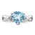 Sterling Silver Rhodium-Plated 0.01ct Diamond & Lt Swiss BT Heart Ring, 2 mm - View 5
