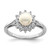 Sterling Silver Rhodium-Plated Cubic Zirconia and Cultured Freshwater Pearl Ring, 2 mm