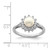 Sterling Silver Rhodium-Plated Cubic Zirconia and Cultured Freshwater Pearl Ring, 2 mm - View 4