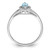 Sterling Silver Rhodium-Plated 0.03ct Diamond & Aquamarine Marquise Ring, 2 mm - View 2