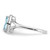 Sterling Silver Rhodium-Plated 0.03ct Diamond & Aquamarine Marquise Ring, 2 mm - View 4