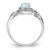 Sterling Silver Rhodium-Plated 0.01ct Diamond & Aquamarine Oval Ring, 2 mm - QR4500AQ - View 2