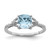 Sterling Silver Rhodium-Plated 0.01ct Diamond and Aquamarine Ring, 2 mm