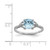Sterling Silver Rhodium-Plated 0.01ct Diamond and Aquamarine Ring, 2 mm - View 4