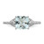 Sterling Silver Rhodium-Plated 0.01ct Diamond and Aquamarine Ring, 2 mm - View 5