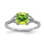 Sterling Silver Rhodium-Plated 0.01ct Diamond and Peridot Ring, 2 mm