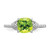 Sterling Silver Rhodium-Plated 0.01ct Diamond and Peridot Ring, 2 mm - View 5