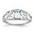Sterling Silver Rhodium-Plated Aquamarine Ring, 2 mm, 2 mm Wide, Polished - QR4503AQ
