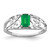 Sterling Silver Rhodium-Plated Emerald Ring, 2 mm