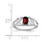 Sterling Silver Rhodium-Plated Garnet Ring, 2 mm, 2 mm Wide, Polished - View 3