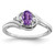 Sterling Silver Rhodium-Plated 0.01ct Diamond & Amethyst Ring, 2 mm - QR4504AM