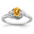 Sterling Silver Rhodium-Plated 0.01ct Diamond & Citrine Ring, 2 mm
