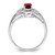 Sterling Silver Rhodium-Plated 0.01ct Diamond & Garnet Ring, 2 mm - View 2