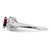 Sterling Silver Rhodium-Plated 0.01ct Diamond & Garnet Ring, 2 mm - View 4