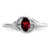 Sterling Silver Rhodium-Plated 0.01ct Diamond & Garnet Ring, 2 mm - View 5