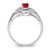 Sterling Silver Rhodium-Plated 0.01ct Diamond & Ruby Ring, 2 mm - View 2