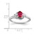 Sterling Silver Rhodium-Plated 0.01ct Diamond & Ruby Ring, 2 mm - View 3