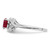 Sterling Silver Rhodium-Plated 0.01ct Diamond & Ruby Ring, 2 mm - View 4