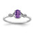 Sterling Silver Rhodium-Plated 0.01ct Diamond and Amethyst Oval Ring, 1 mm