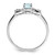 Sterling Silver Rhodium-Plated 0.01ct Diamond and Aquamarine Oval Ring, 2 mm - View 2