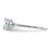 Sterling Silver Rhodium-Plated 0.01ct Diamond and Aquamarine Oval Ring, 2 mm - View 3