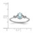 Sterling Silver Rhodium-Plated 0.01ct Diamond and Aquamarine Oval Ring, 2 mm - View 4