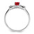 Sterling Silver Rhodium-Plated 0.01ct Diamond and Oval Ruby Ring, 2 mm - View 2