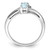 Sterling Silver Rhodium-Plated 0.01ct Diamond & Aquamarine Oval Ring, 2 mm - QR4506AQ - View 2