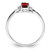 Sterling Silver Rhodium-Plated 0.01ct Diamond and Garnet Oval Ring, 2 mm - View 2