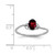 Sterling Silver Rhodium-Plated 0.01ct Diamond and Garnet Oval Ring, 2 mm - View 3