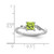 Sterling Silver Rhodium-Plated 0.01ct Diamond & Peridot Square Ring, 2 mm - View 3