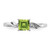 Sterling Silver Rhodium-Plated 0.01ct Diamond & Peridot Square Ring, 2 mm - View 5
