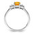 Sterling Silver Rhodium-Plated 0.021ct Diamond and Citrine Round Ring, 2 mm - View 2