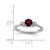 Sterling Silver Rhodium-Plated 0.021ct Diamond and Garnet Ring, 2 mm - View 3