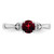 Sterling Silver Rhodium-Plated 0.021ct Diamond and Garnet Ring, 2 mm - View 5